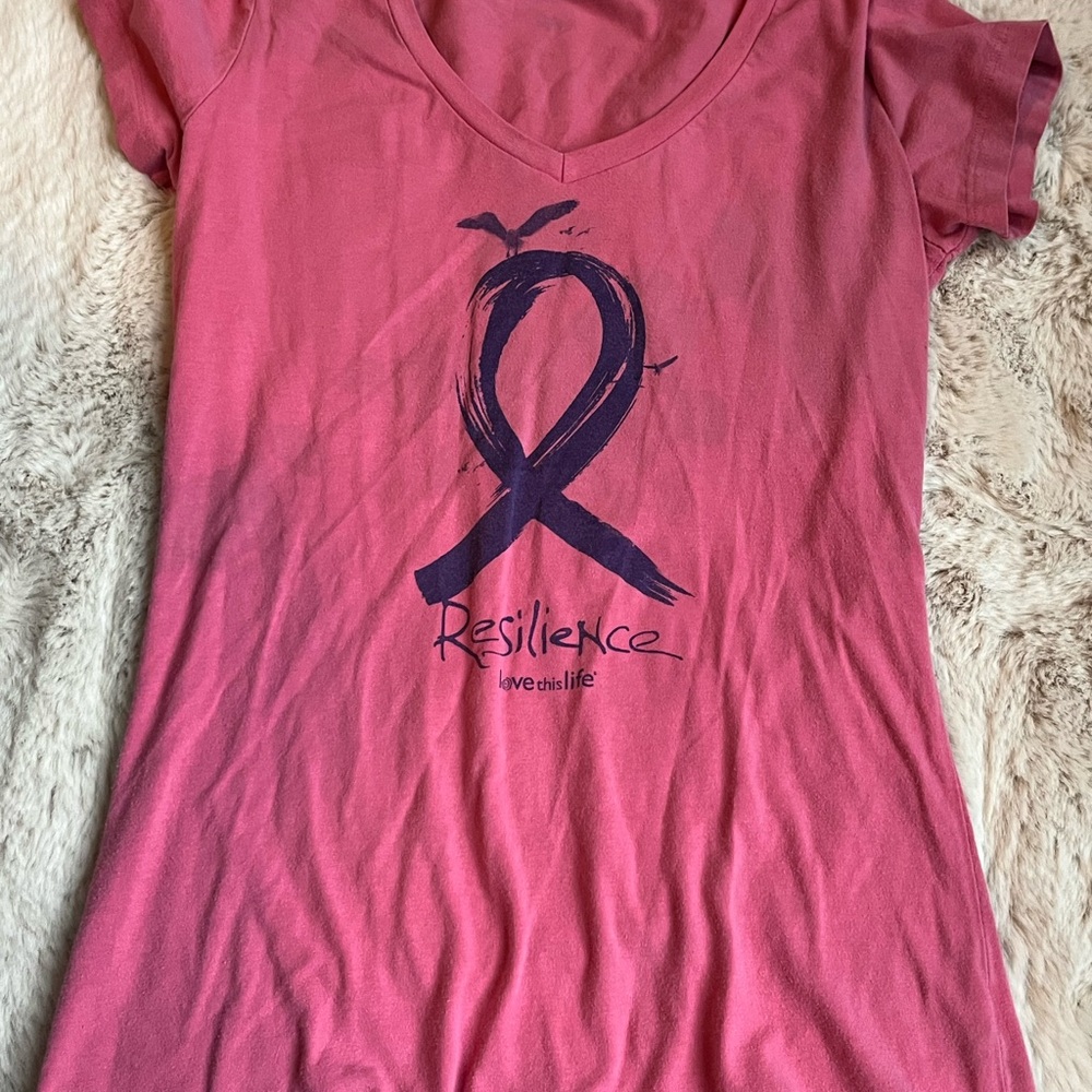 Love This Life. Pink Resilience Women's small Top